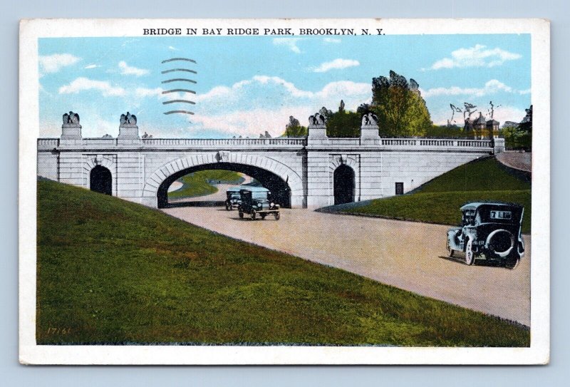 Cars Under Bay Ridge Park Bridge Brooklyn New York NY WB Postcard K14