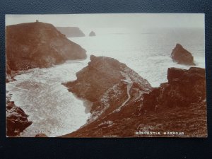 Cornwall BOSCASTLE HARBOUR - Old RP Postcard by J.E. Oatey
