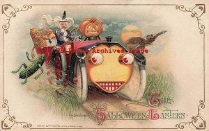 Halloween, Winsch 1914 No 3938-3, Schmucker, Witch Drives Auto, Vegetable People 