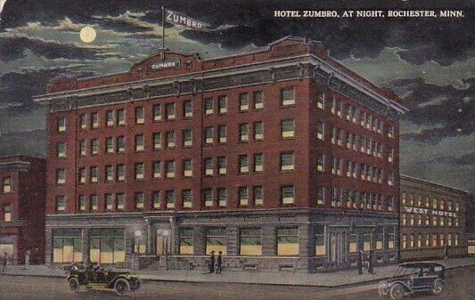 Hotel Zumbro At Night Rochester Minnesota