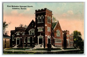 Postcard First Episcopal Church Columbus Kansas Vintage Standard View Card