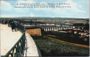France Saint-Germain-en-Laye Panorama pris de la Terrasse Vintage Postcard C220