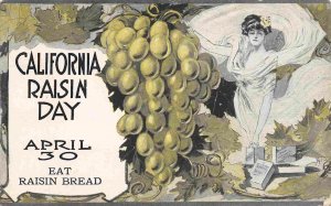 California Raisin Day April 30 Eat Raisin Bread 1912 advertising postcard