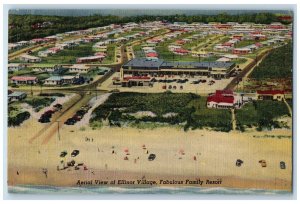 1952 Aerial View Ellinor Village Ormond Daytona Beach Resort Florida FL Postcard