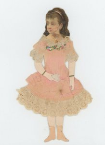 1880's Lovely Hand Made Paper Doll x718E