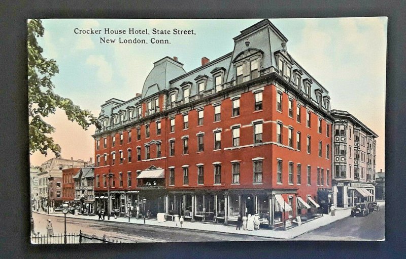 Mint Vintage Crocker House Hotel State Street New London Connecticut Postcard