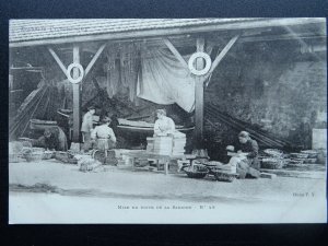 France Biarritz Traditional Craft Fishing WOMEN PACKING SARDINE c1905 Postcard