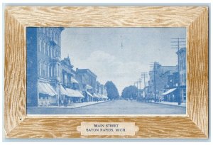 c1910 Main Street Exterior Store Building Eaton Rapids Michigan Vintage Postcard