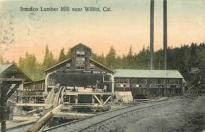 Postcard California Willits Irmulco Lumber Saw Mill 1923 Mendocino CA24-2585