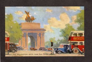 UK Wellington Arch Hyde Park Artist Signed London England Tuck Oilette Postcard