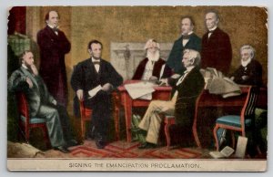 Abraham Lincoln Signing The Emancipation Proclamation Postcard R21