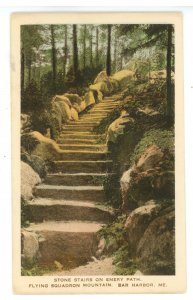 ME - Bar Harbor. Stone Stairs on Emery Path on Flying Squadron Mountain