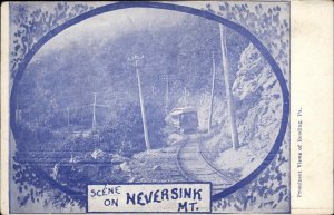 Reading PA Pennsylvania Neversink Mt Train Scene 1900-20s Vintage Postcard