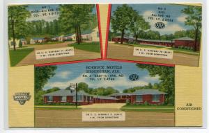 Roebuck Motels Birmingham Alabama Multi View linen postcard