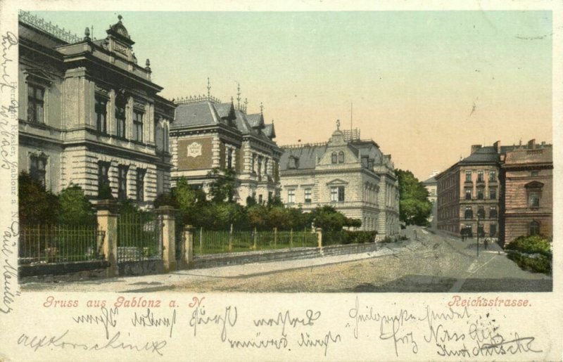 czech germany, GABLONZ, Jablonec nad Nisou, Reichsstrasse (1899) Postcard