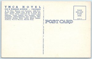 1939 Chicago, IL YMCA Hotel Interior Cafeteria Oriole Room Café Seating PC A247