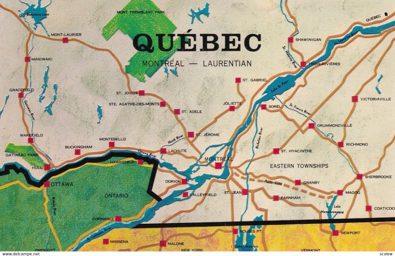 MAP ; Quebec , Canada , 1950-60s