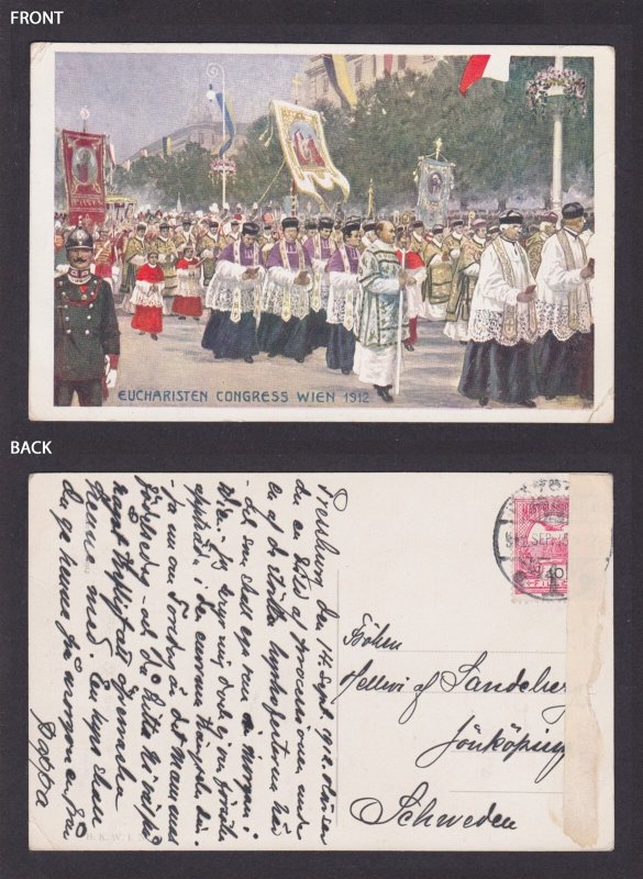 Postcard, Austria Vienna, Eucharisten Congress Wien 1912