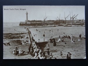 Kent MARGATE Model Yacht Pond, Harbour & Lighthouse c1913 RP Postcard Valentine