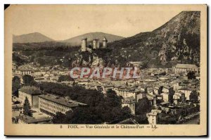 Postcard Old Foix Vue Generale Et Le Chateau Fort