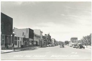 Belleville KS Street Vue Old Cars RPPC Real Photo Postcard