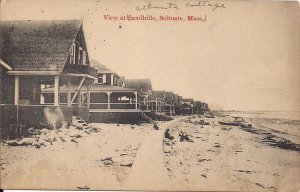 Scituate MA, Sandhills Beach, Summer Cottages, Altanta Cottage, 1910, Boat
