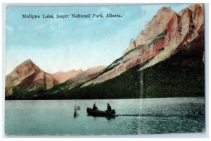 c1910 Maligne Lake Jasper National Park Alberta Canada Antique Postcard