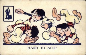 Walk-Over Shoes Advertising Sports Series Football Game c1910 Postcard