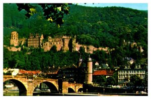Germany Heidelberg on the River Neckar Pan Am Airline Issued Postcard