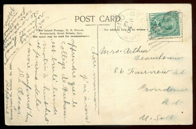 4742 - ST. CESAIRE Quebec Postcard 1912 College Interior