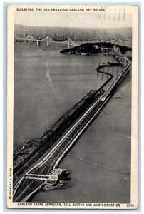 1938 The San Francisco Oakland Bay Bridge Santa Cruz California CA Postcard