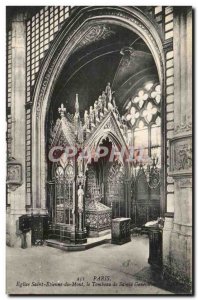 Old Postcard Paris Eglise Saint Etienne du Mont Sainte Genevieve Shrine