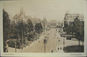 Trolley Street Scene Amsterdam Holland c1910 Postcard