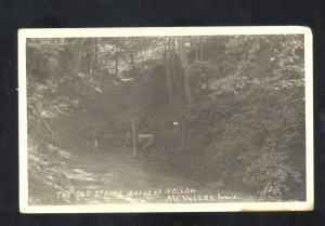 RPPC MISSOURI VALLEY IOWA SYDER'S HOLLOW THE OLD SPRING REAL PHOTO POSTCARD
