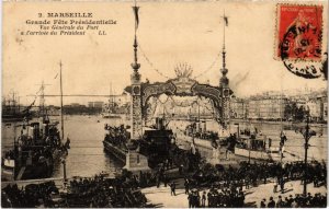 CPA MARSEILLE - Grand Fete Presidentelle Vue générale du Port a (985712)