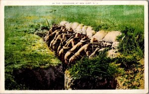 Soldiers in the Trenches at Sea Girt NJ Vintage Postcard L52