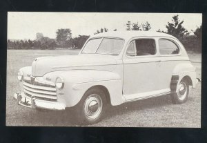 1946 FORD DELUXE SUPER DELUXE VINTAGE CAR DEALER ADVERTISING POSTCARD