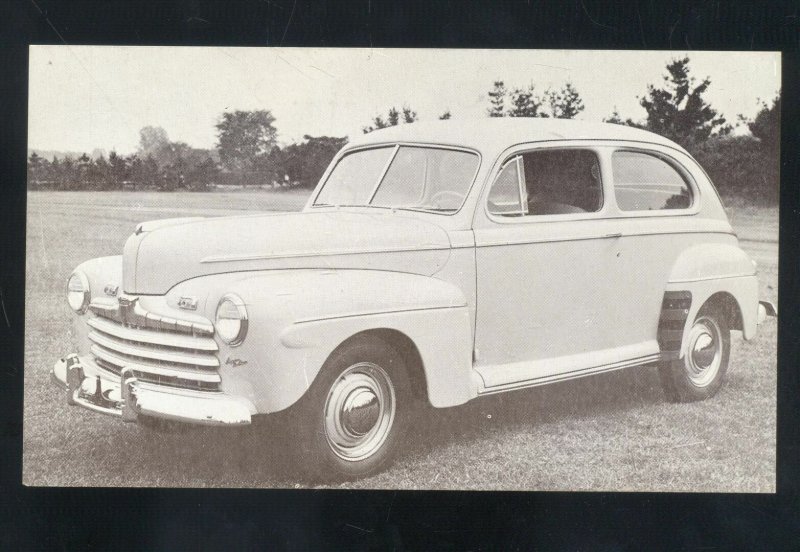 1946 FORD DELUXE SUPER DELUXE VINTAGE CAR DEALER ADVERTISING POSTCARD