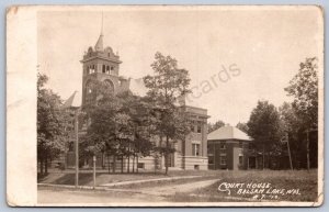 K46/ Balsam Lake Washington RPPC Postcard c1910 Court House Building  194