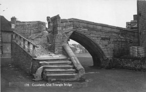 Lot355 croyland old triangle  bridge real photo Crowland Abbey Lincolnshire uk