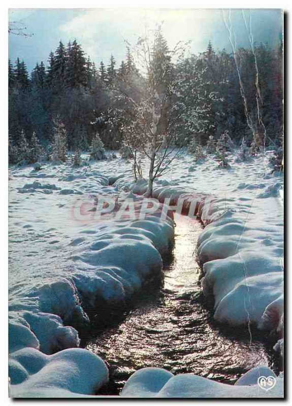 Postcard Modern picture of our mountains in winter on snow and creek