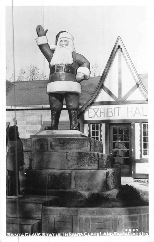 Santa Claus Indiana Statue Real Photo Antique Postcard K46396