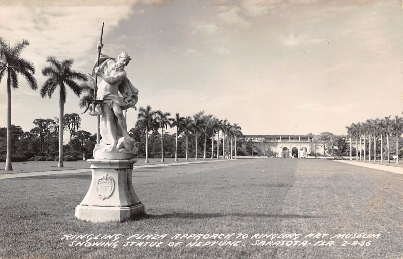 Sarasota, Florida, Ringling Plaza, Neptune Statue, Ringling Art Museum, AA372-3