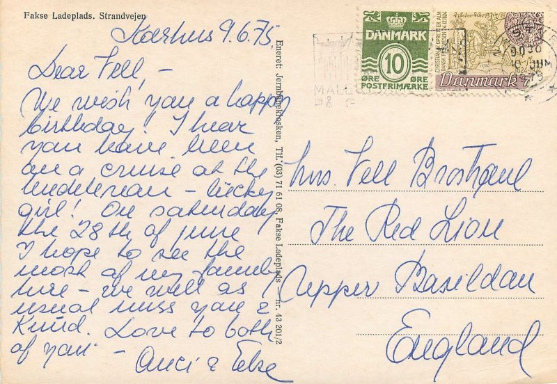 Postcard Denmark Faxe Ladeplads Strandvejen beach seaside aspect