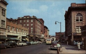 New Britain Connecticut CT Bus Classic 1950s Cars Street Scene Vintage PC