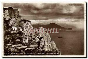 Old Postcard Arco Naturale Capri E Vista Della Penisola Sorrentina