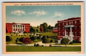 Tennessee Milligan College Postcard Pardee Hall & J.D. Cheek Activity Bld. Linen