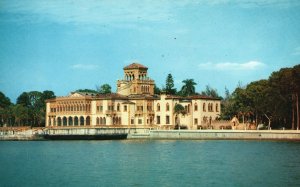 Vintage Postcard John Ringling Residence From Sarasota Bay Natural Color Pub.