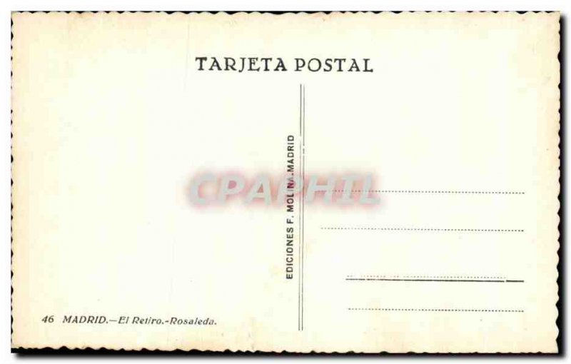 Old Postcard Madrid Ei Retiro Rosaleda