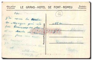 Old Postcard Font Romeu Grand Hotel
